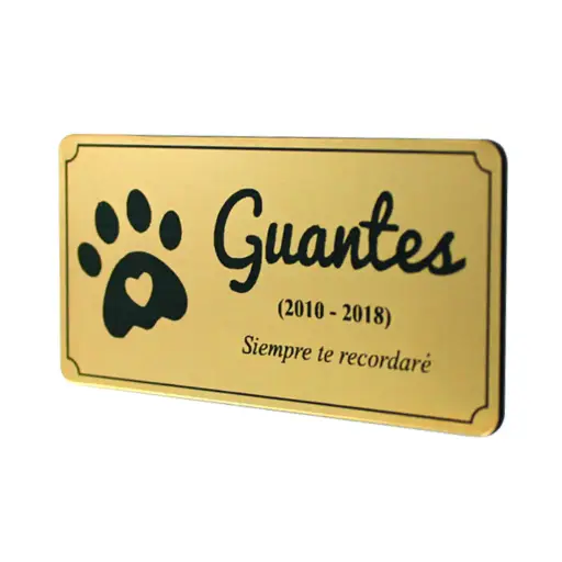 Placa Funeraria Para Mascota 12x6 Cm